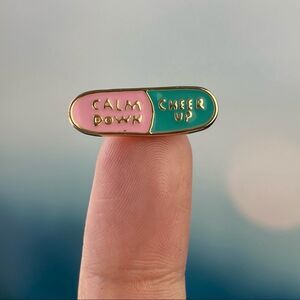 Calm Down/ Cheer Up Pill Enamel Pin/ Brooch Lapel